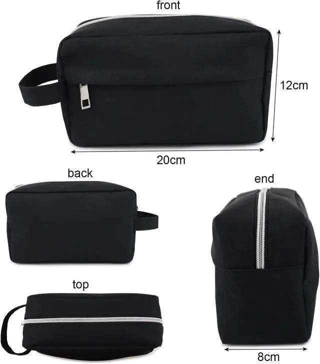 Alt view image 3 of 6 - Fashion Stationery Black Pencil Case with Handle, Large Capacity