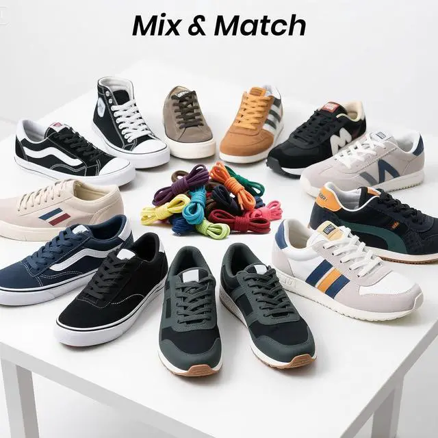 Alt view image 3 of 7 - Flat Shoe Laces for Sneakers, 5/16" Wide Shoelaces for Sneakers | Refresh Worn Sneakers, Strong Braided Polyester, Double-layer weave, anti-fray, 2 Pairs, Multiple Lengths & Colors Available