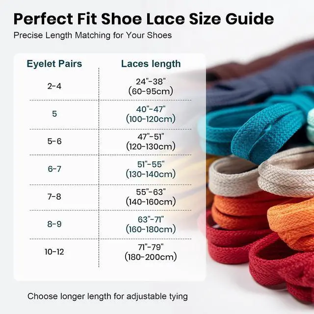 Alt view image 4 of 7 - Flat Shoe Laces for Sneakers, 5/16" Wide Shoelaces for Sneakers | Refresh Worn Sneakers, Strong Braided Polyester, Double-layer weave, anti-fray, 2 Pairs, Multiple Lengths & Colors Available