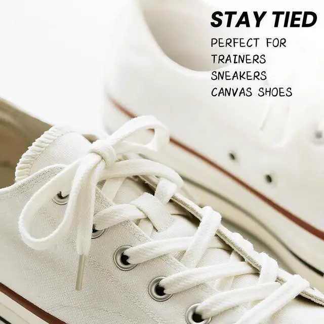 Alt view image 2 of 7 - Flat Shoe Laces for Sneakers, 5/16" Wide Shoelaces for Sneakers | Refresh Worn Sneakers, Strong Braided Polyester, Double-layer weave, anti-fray, 2 Pairs, Multiple Lengths & Colors Available