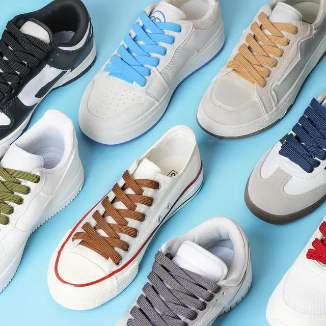 Alt view image 4 of 7 - Olukssck 2/5" Flat Shoe Laces for Sneakers 29 Colors Shoelaces in 28" - 72"