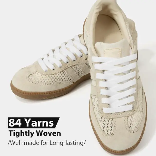 Alt view image 2 of 7 - 2 Pairs Flat Shoelaces, 5/16" Shoe Laces for Sneakers