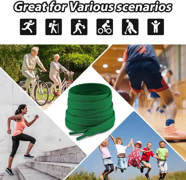 Alt view image 7 of 7 - 2 Pairs Flat Shoelaces, 5/16" Shoe Laces for Sneakers