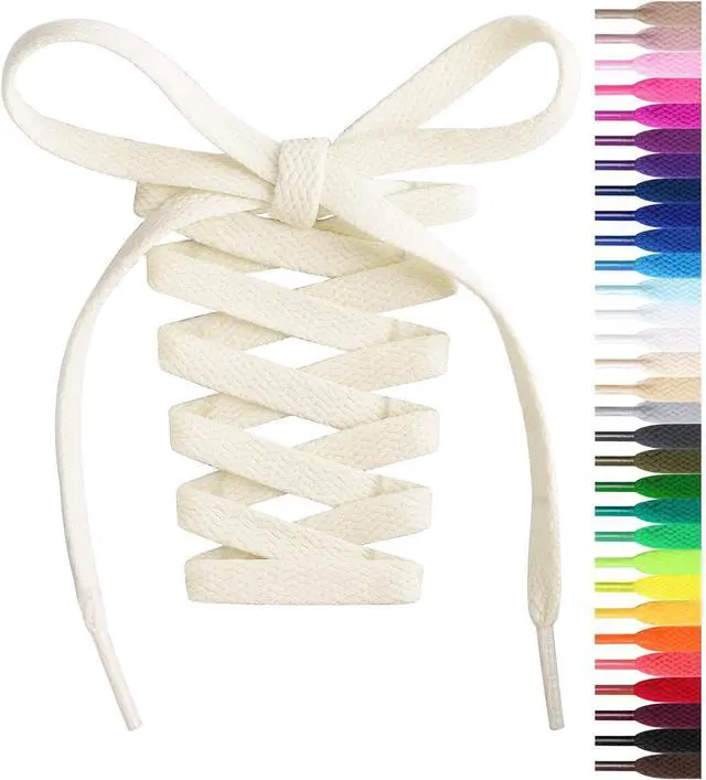 Main image of Handshop Flat Shoelaces 5/16", 31 Colors in 36"-72" Shoe Laces For Sneakers | Replacements Shoe Laces For Sneakers and Athletic Shoes Strings