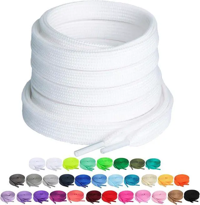 Main image of Booyckiy 2 Pairs 2/5" Flat Shoe Laces for Sneakers 31 Colors Shoelaces in 27"-72"