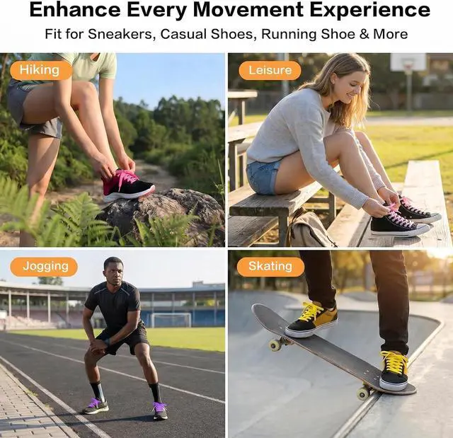 Alt view image 6 of 7 - Booyckiy 2 Pairs 2/5" Flat Shoe Laces for Sneakers 31 Colors Shoelaces in 27"-72"