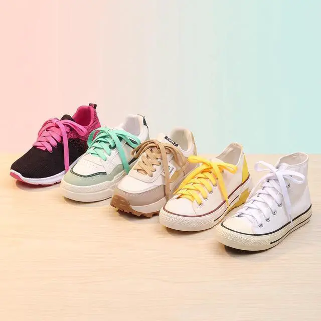 Alt view image 5 of 7 - Booyckiy 2 Pairs 2/5" Flat Shoe Laces for Sneakers 31 Colors Shoelaces in 27"-72"