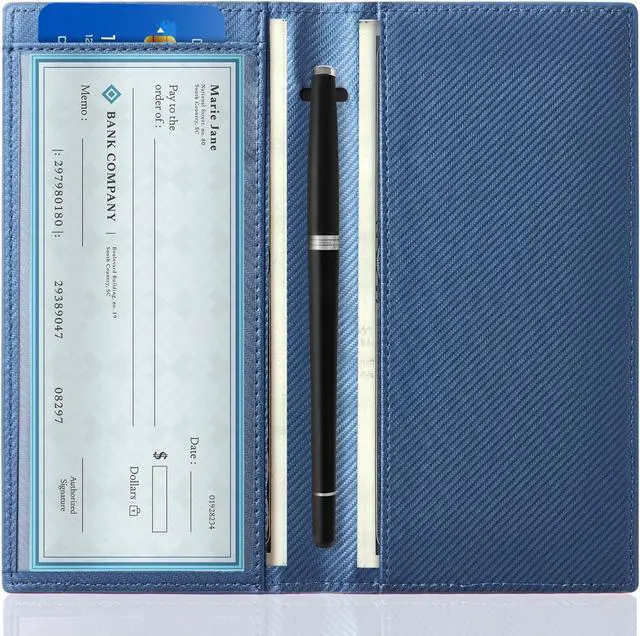 Alt view image 2 of 7 - CoBak Checkbook Cover for Women & Men - PU Leather Case with RFID Blocking | Classic Design Check Book Holder for Personal and Business