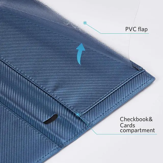 Alt view image 6 of 7 - CoBak Checkbook Cover for Women & Men - PU Leather Case with RFID Blocking | Classic Design Check Book Holder for Personal and Business
