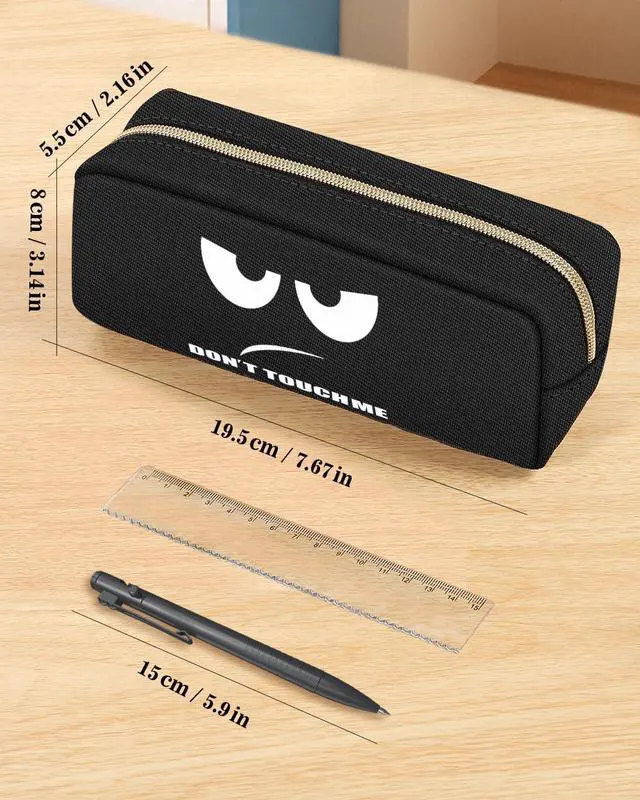 Alt view image 3 of 7 - FINPAC Pencil Case, Large Capacity Pencil Pouch with Zipper | Coin Pouch Cosmetic Bag Bible Pencil Box Office Stationery, Black