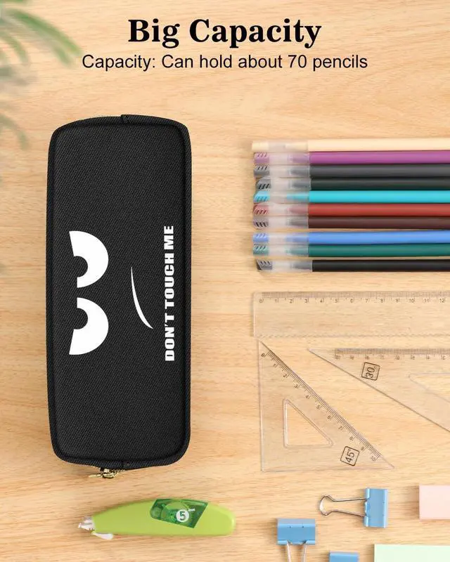 Alt view image 2 of 7 - FINPAC Pencil Case, Large Capacity Pencil Pouch with Zipper | Coin Pouch Cosmetic Bag Bible Pencil Box Office Stationery, Black