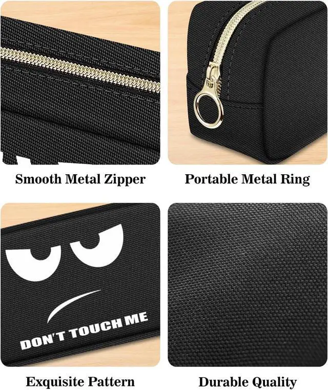 Alt view image 5 of 7 - FINPAC Pencil Case, Large Capacity Pencil Pouch with Zipper | Coin Pouch Cosmetic Bag Bible Pencil Box Office Stationery, Black