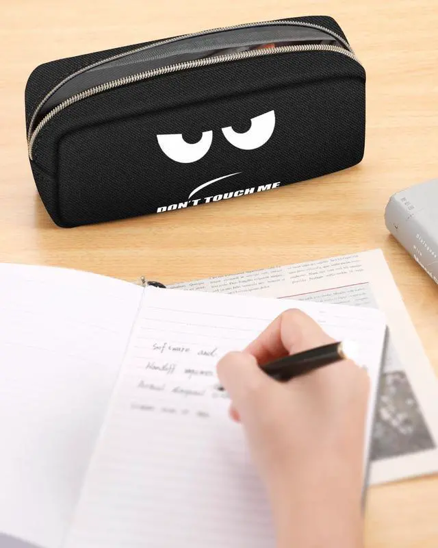Alt view image 6 of 7 - FINPAC Pencil Case, Large Capacity Pencil Pouch with Zipper | Coin Pouch Cosmetic Bag Bible Pencil Box Office Stationery, Black