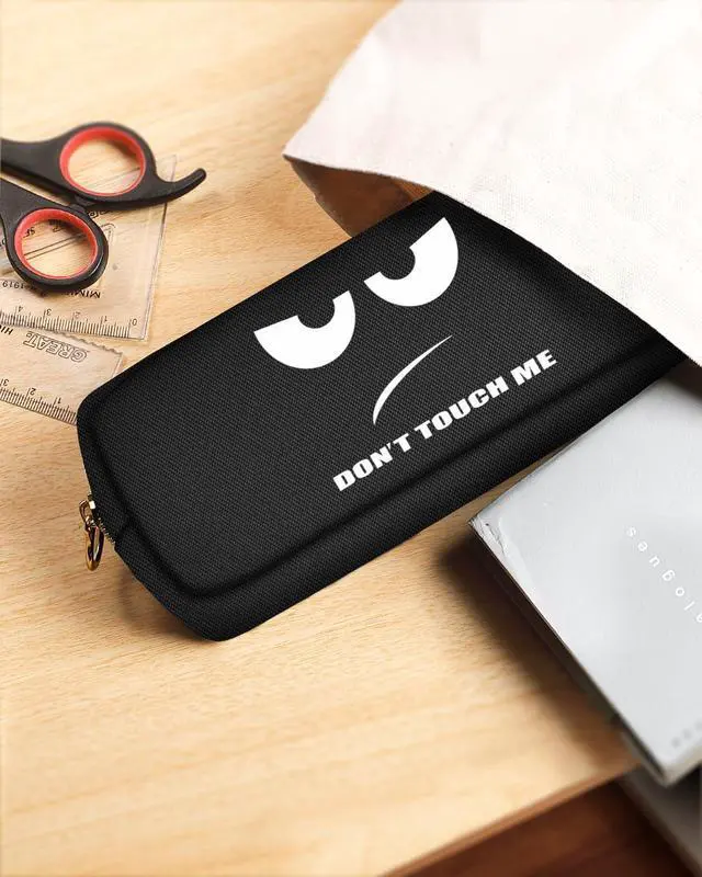 Alt view image 7 of 7 - FINPAC Pencil Case, Large Capacity Pencil Pouch with Zipper | Coin Pouch Cosmetic Bag Bible Pencil Box Office Stationery, Black