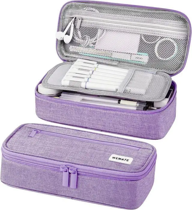 Main image of WEMATE Pencil Case, Large Storage Organizer, Makeup Bag, Teacher Must - have, Big Pencil Pouch, Marker Case for College