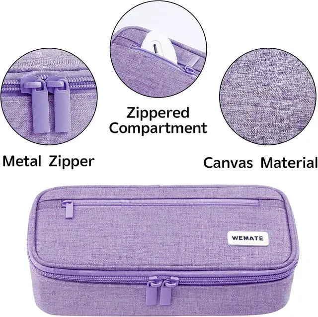 Alt view image 3 of 7 - WEMATE Pencil Case, Large Storage Organizer, Makeup Bag, Teacher Must - have, Big Pencil Pouch, Marker Case for College