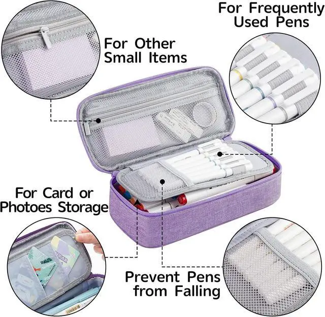 Alt view image 4 of 7 - WEMATE Pencil Case, Large Storage Organizer, Makeup Bag, Teacher Must - have, Big Pencil Pouch, Marker Case for College
