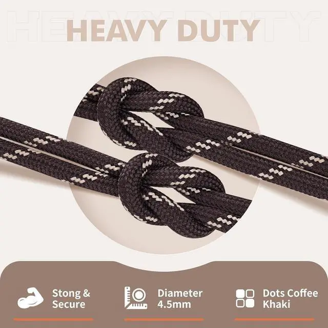 Alt view image 2 of 7 - Stepace 2 Pairs Round Heavy Duty Boot Laces for Hiking and Work Boots | Reliable tie hold for boots, wear-resistant polyester weave, 10 lengths for an accurate fit, stripe and dot styles