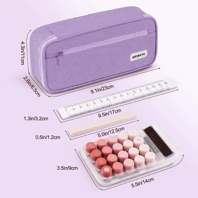 Alt view image 5 of 7 - WEMATE Pencil Case, Large Storage Organizer, Makeup Bag, Teacher Must - have, Big Pencil Pouch, Marker Case for College