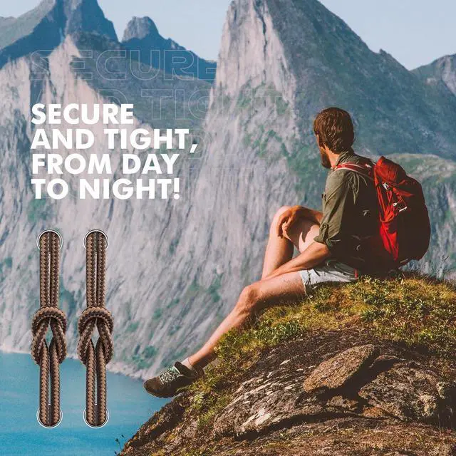 Alt view image 7 of 7 - Stepace 2 Pairs Round Heavy Duty Boot Laces for Hiking and Work Boots | Reliable tie hold for boots, wear-resistant polyester weave, 10 lengths for an accurate fit, stripe and dot styles