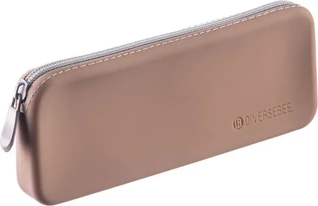Main image of DIVERSEBEE Soft Silicone Pencil Case, Pencil Pouch with Zipper (Almond) | Aesthetic Pen Bag for School, Bible Study Journaling Supplies and Accessories, Cute Pencil Organizer