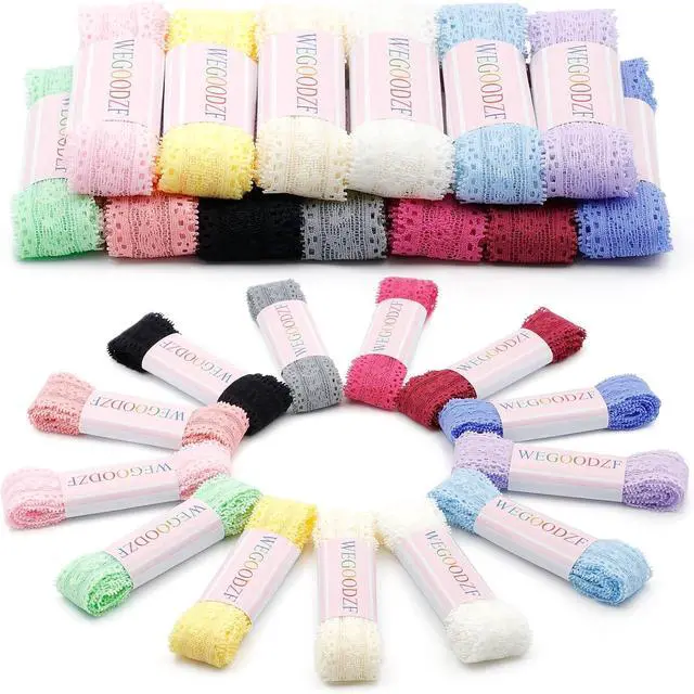 Alt view image 6 of 7 - Flat Lace Shoelaces for Women: 2 Pairs 2.3CM Wide Lacy Shoe Laces | Lace Fancy Designs, Soft and Elastic, Free Cut for DIY Decorations