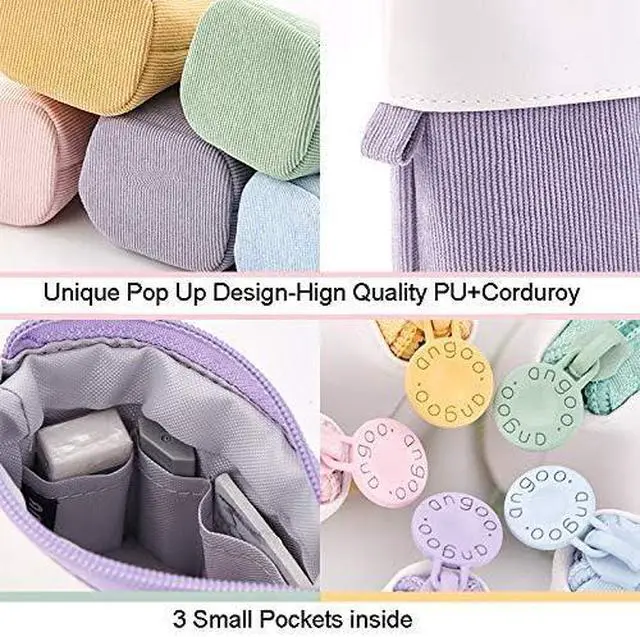 Alt view image 4 of 6 - Telescopic Pencil Bag Pen Holder Stationery Case, PU Corduroy Stand-up Retractable Transformer Bag Colorful Organizer, Great for Christmas Holiday (Black)