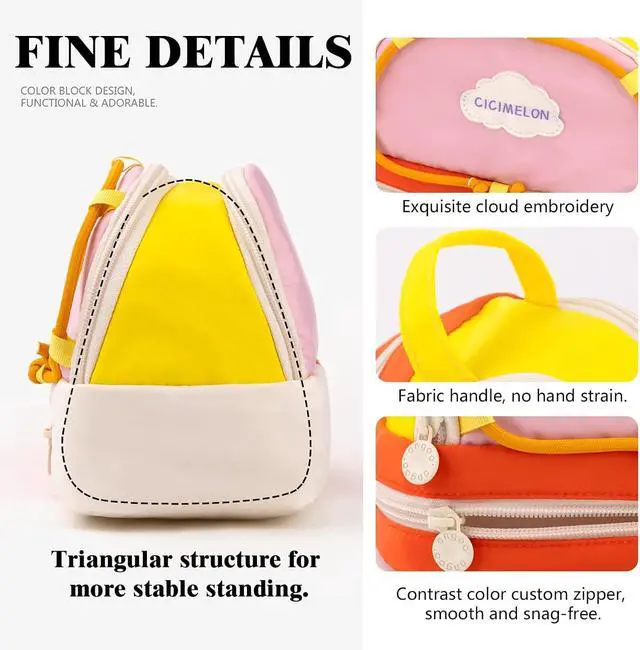 Alt view image 4 of 6 - CICIMELON Large Capacity Pencil Case, Cute Aesthetic Pencil Pouch with 3 Compartments, Big Pencil Bag Organizer for School Supplies, Pen Holder for Kids, Girls, Boys, Students