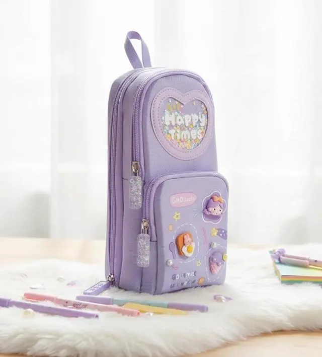 Alt view image 6 of 6 - Kids Pencil Case Large Capacity Pencil Pouch,Pen Case, Zipper Pouch, Storage Organizer for School, Collage and Office Supplies