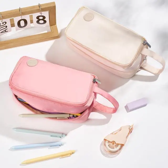 Alt view image 7 of 7 - Sooez Pencil Case, Large Pencil Pouch Pencil Bag with Pull-Out Organizer | For Quick Access, Cute Pencil Case with Sturdy Zipper, Aesthetic School Supplies for Girls Boy Women, Green