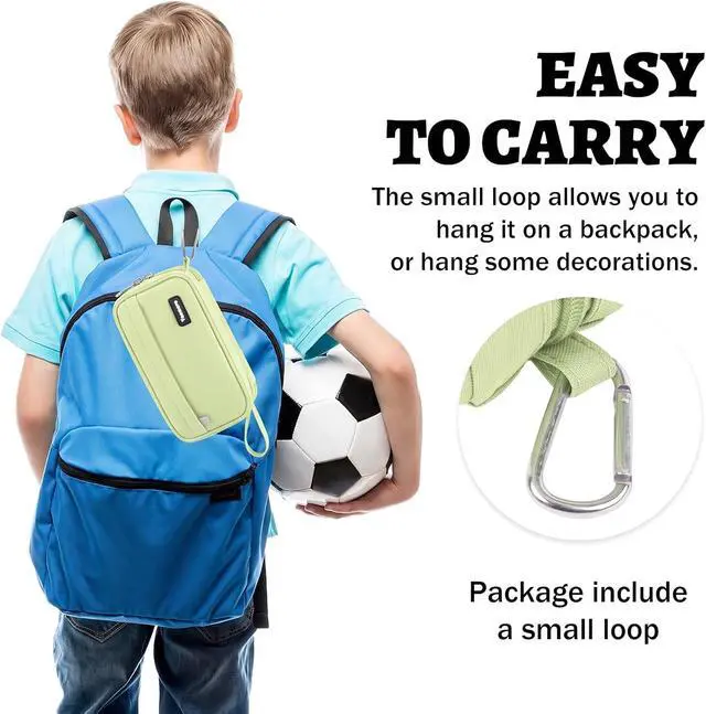 Alt view image 3 of 7 - Pencil Case Big Capacity Pen Pouch Large Storage Holder Marker Pen Bag Durable 3 Compartment School Office Desk Organizer Portable Cute Zipper Stationery for Kids Teen Student Boys Girls Adults