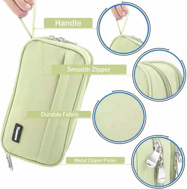 Alt view image 5 of 7 - Pencil Case Big Capacity Pen Pouch Large Storage Holder Marker Pen Bag Durable 3 Compartment School Office Desk Organizer Portable Cute Zipper Stationery for Kids Teen Student Boys Girls Adults