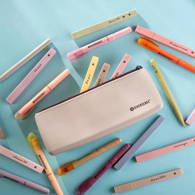 Alt view image 2 of 7 - DIVERSEBEE Soft Silicone Pencil Case, Pencil Pouch with Zipper (Sand) | Aesthetic Pen Bag for School, Bible Study Journaling Supplies and Accessories, Cute Pencil Organizer