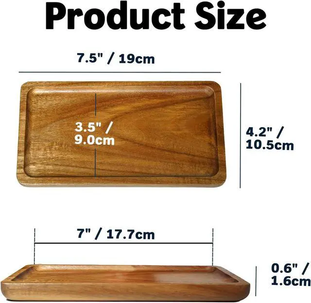 Alt view image 4 of 7 - Salt and Pepper Grinder Wood Tray, Kitchen Seasoning Bottle Stand Holder Countertop Organizer, Rustic and Small Rectangle Serving Platter Dining Table Protector Home Decor