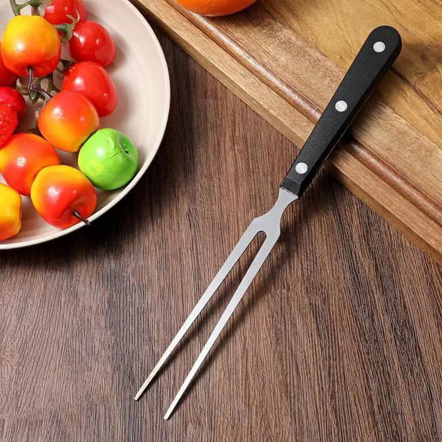 Alt view image 4 of 7 - Carving Fork for Meat, Grill Serving Forks Heavy Duty Two Prong Meats Forks Two Prong Stainless Steel Meat Fork with Long Heat Resistant Handle for Slicing Serving Roasts, BBQ Kitchen Grill Essential