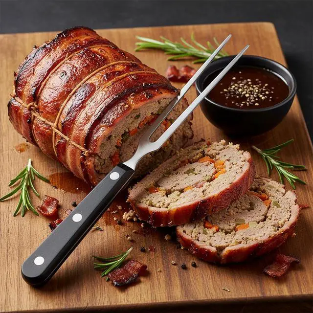 Alt view image 7 of 7 - Carving Fork for Meat, Grill Serving Forks Heavy Duty Two Prong Meats Forks Two Prong Stainless Steel Meat Fork with Long Heat Resistant Handle for Slicing Serving Roasts, BBQ Kitchen Grill Essential