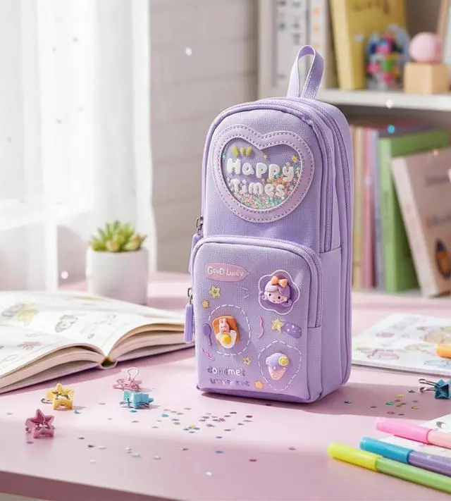 Alt view image 3 of 6 - Kids Pencil Case Large Capacity Pencil Pouch,Pen Case, Zipper Pouch, Storage Organizer for School, Collage and Office Supplies