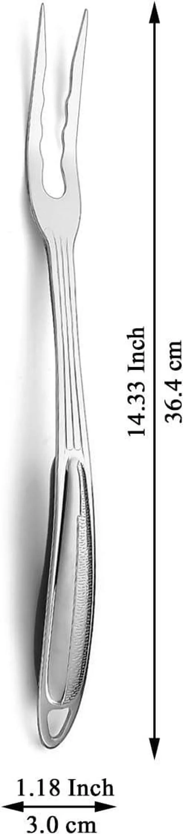 Alt view image 2 of 7 - Meat Fork, Heavy Duty Stainless Steel Carving Cooking Fork, Grill Serving Fork for Slicing & Serving Roasts, Turkey, BBQ Comfortable Non-Slip Grip, Kitchen & Grill Essential