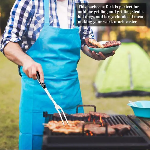 Alt view image 5 of 7 - Meat Fork, Heavy Duty Stainless Steel Carving Cooking Fork, Grill Serving Fork for Slicing & Serving Roasts, Turkey, BBQ Comfortable Non-Slip Grip, Kitchen & Grill Essential