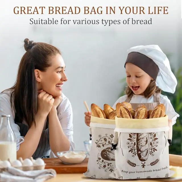 Alt view image 7 of 7 - Beeswax Bread Bags for Homemade Sourdough,2 Pack XL Reusable Bags | Natural beeswax coating keeps bread crusty & fresh. Easy to clean, freezer-friendly, reusable for sourdough, snacks & more.