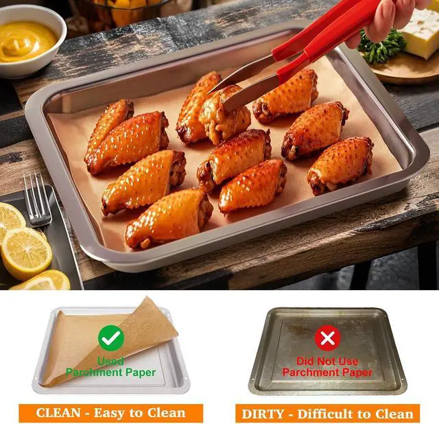 Alt view image 3 of 7 - KAWENDE 120 Pcs Air Fryer Liners, 10''x11'' Disposable Compatible with Emeril Lagasse 26 QT French Door 360 Air Fryer, Parchment Paper Sheets for Air Fryer Accessories