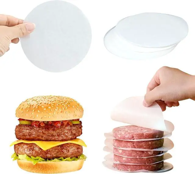 Alt view image 2 of 7 - Precut 4.5 Inch Parchment Sheets for Burger Press - 200pcs Patty Separator & Baking Rounds