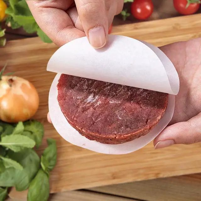 Alt view image 7 of 7 - Precut 4.5 Inch Parchment Sheets for Burger Press - 200pcs Patty Separator & Baking Rounds