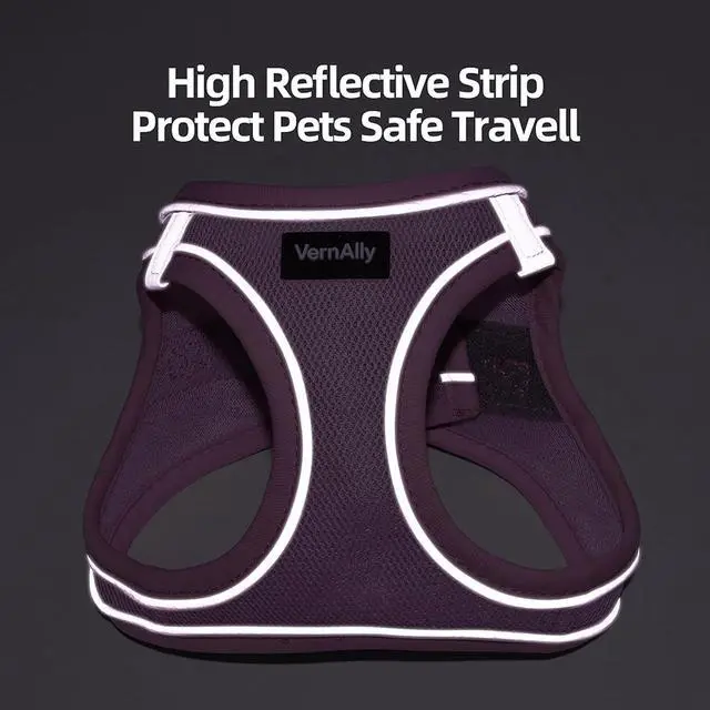 Alt view image 7 of 7 - Sparkly Dog Harness Small Sized and Leash Set for Small Dogs Cats,Pink XXS Puppy Harness, Step in Soft Dog Reflective Vest, Breathable Mesh Pet Harness. (Pink, XXS)