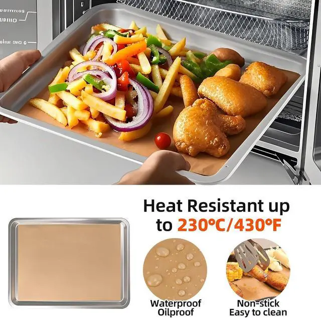 Alt view image 2 of 6 - 100pcs Air Fryer Liners for Midea Flexify French Door Toaster Oven Combo | Non-Stick, Unbleached, Heat Resistant, Easy Cleanup Disposable Parchment Paper, Air Fryer Accessories