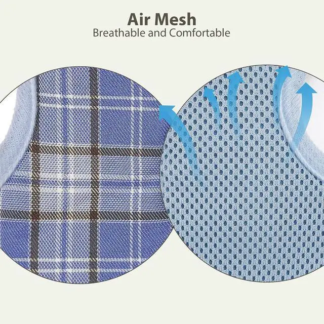 Alt view image 4 of 7 - AIITLE Adjustable Soft Harness with Leash for Rabbits, Blue S | Magic Tape Design, Lightweight Plaid Pattern Mesh Padding, No Choke No Pull for Puppy Cat Squirrel Ferret, Outdoor Walking
