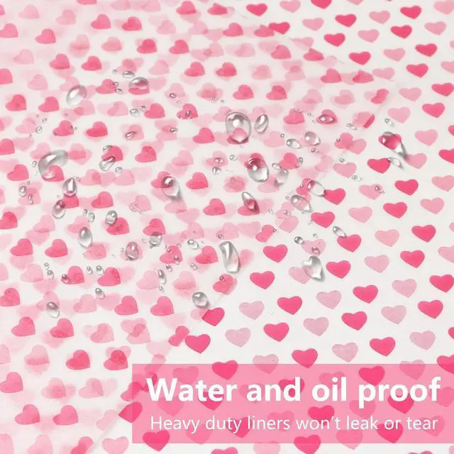 Alt view image 3 of 6 - MIDELONG 50PCS Wax Paper Sheets Food Wrapping Paper Greaseproof Waterproof Dry Waxed Deli Wraps Paper Sheets Non-Stick Liners Tissue for Bread Sandwich Burger,Heart Love Style