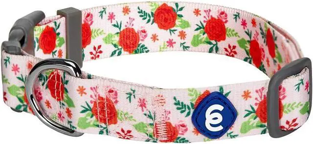 Main image of Blueberry Pet Essentials Spring Scent Inspired Garden Floral Adjustable Dog Collar in Baby Pink, Large, Neck 18"-26"