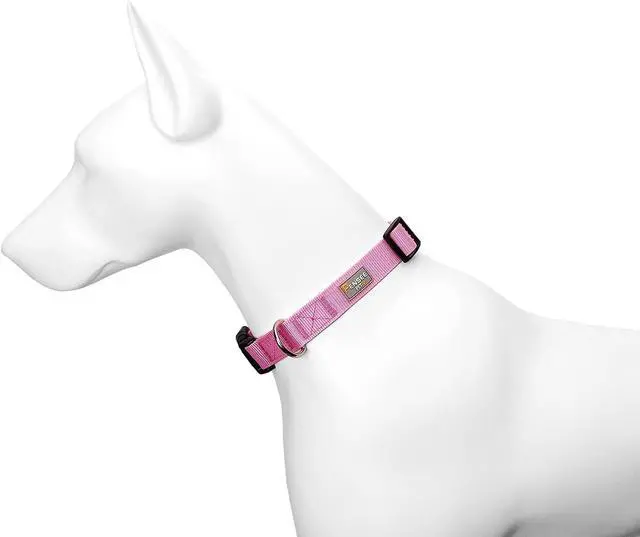 Alt view image 4 of 4 - Basic Dog Collar, Adjustable Nylon for Medium Dogs, Pink | Quick Release,Metal D-Ring,
