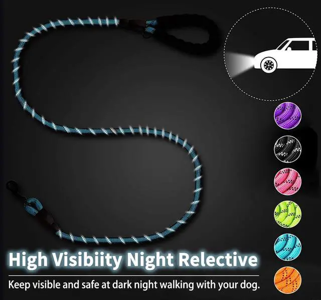 Alt view image 7 of 7 - COOYOO Dog Leash 5/6 FT with Comfortable Padded Handle and Highly Reflective Threads for Small Medium and Large Dogs